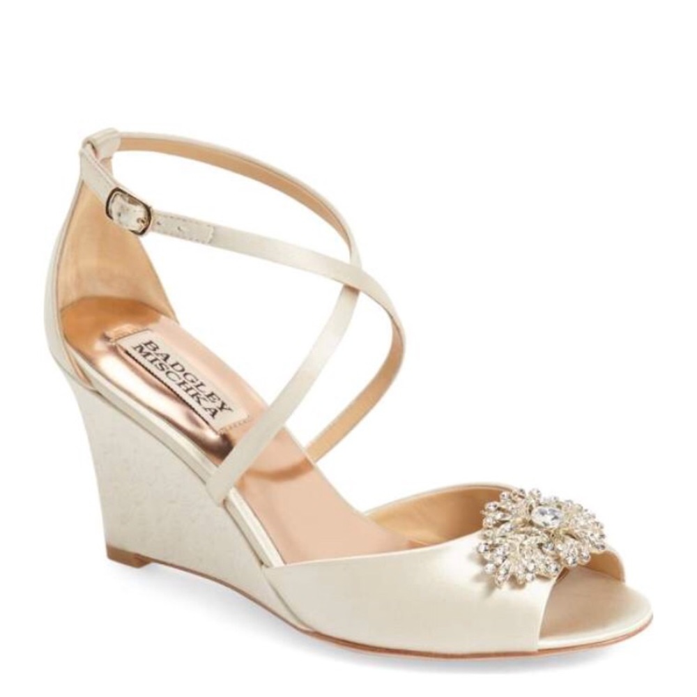 Badgley Mischka Bridal Wedges (Abigail)